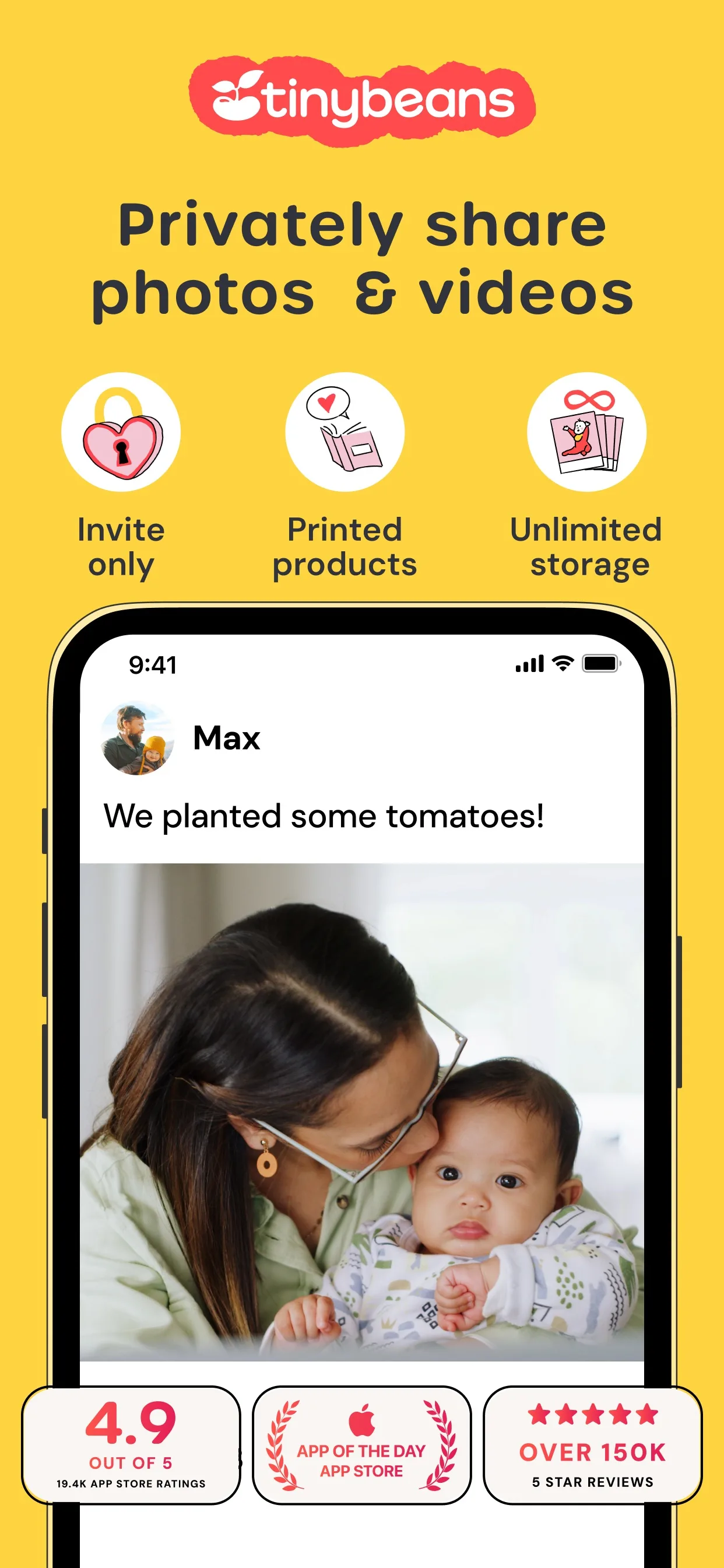 Tinybeans CPP screenshot (Mother’s Day)